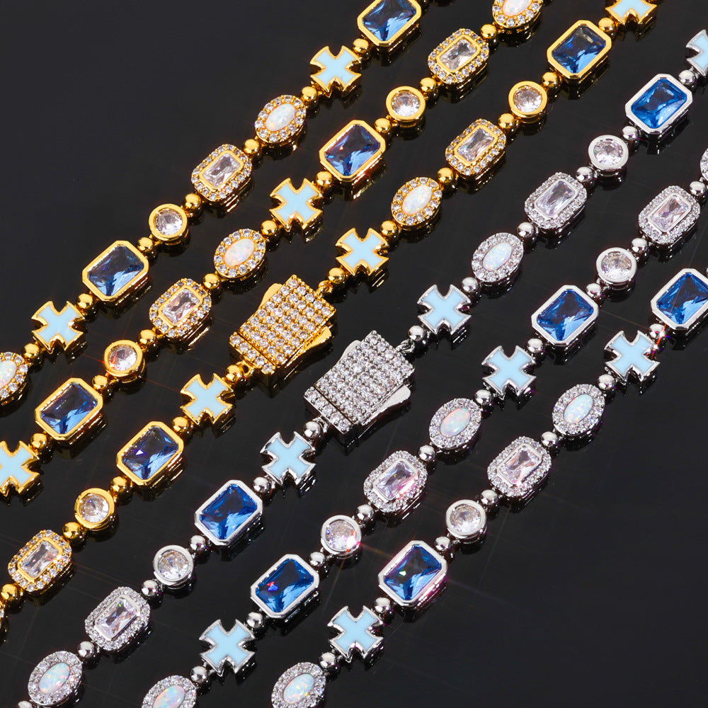 Imperial Gemstone Cross Necklace