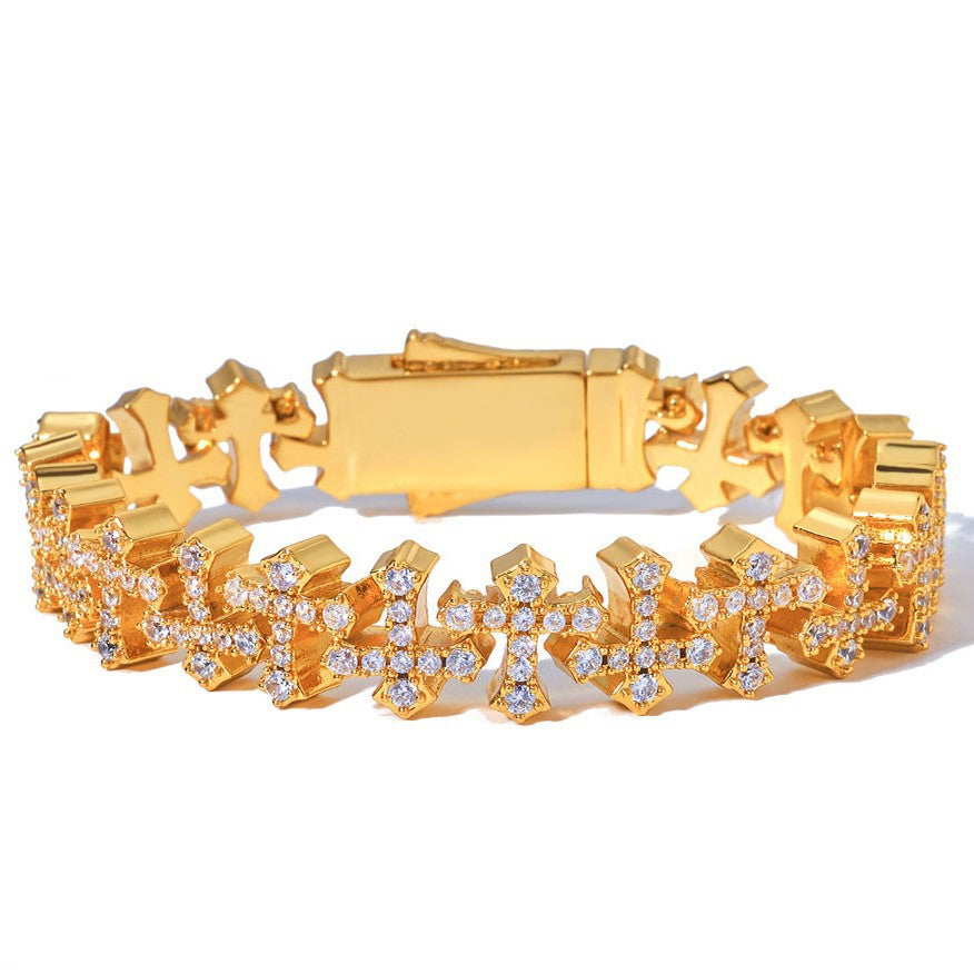 Imperial Iced Cross Link Bracelet