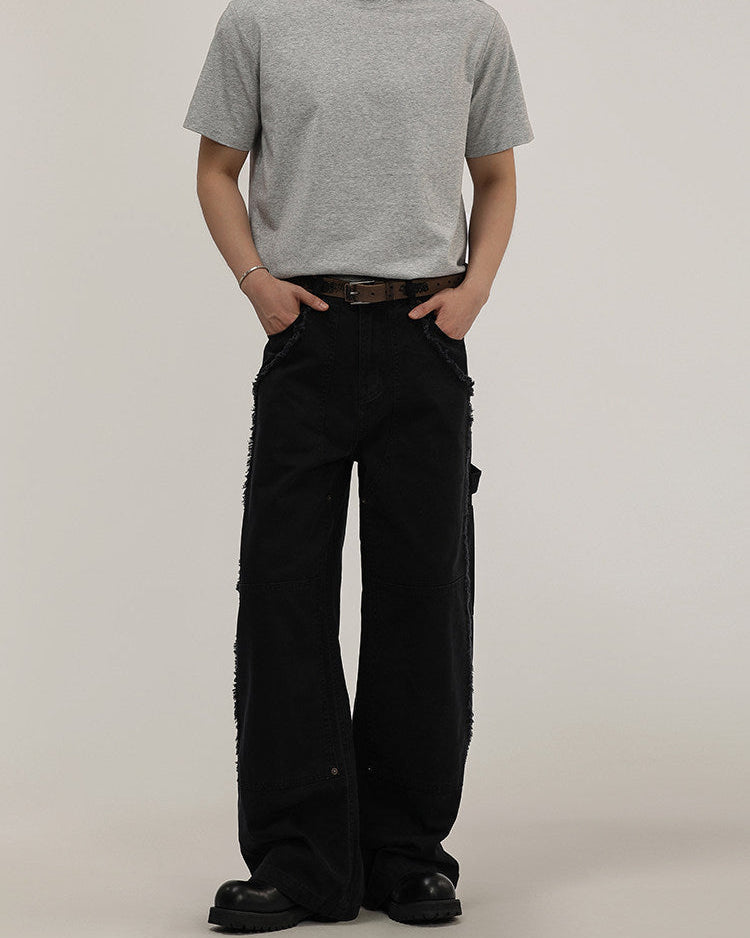 Panelled Wide-Leg Denim Jeans