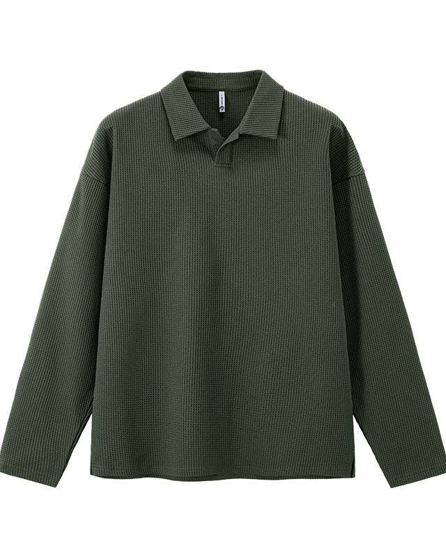 The Harbor Waffle Collar Long Sleeve