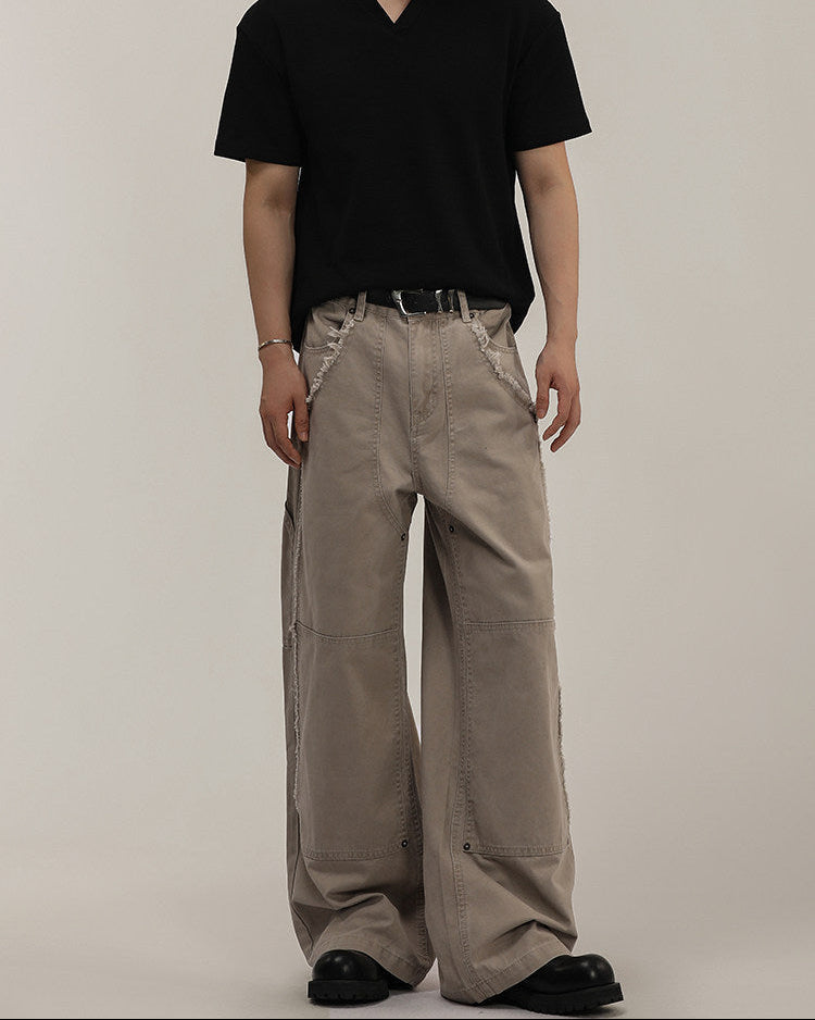 Panelled Wide-Leg Denim Jeans