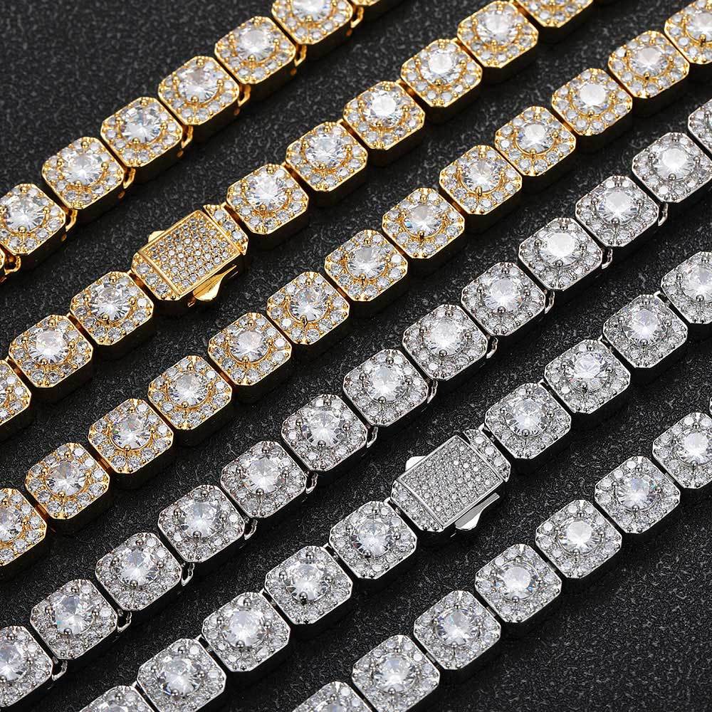 Elite Pavé Square Tennis Chain Necklace