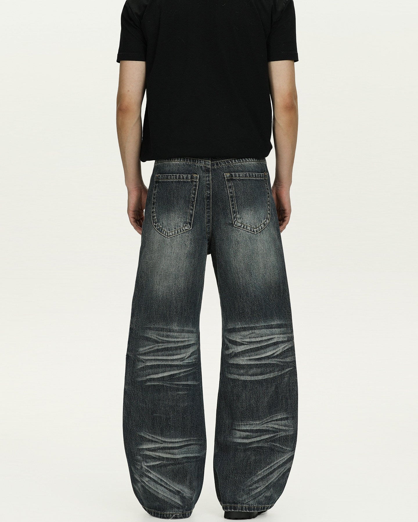 Stonewashed Wide-Fit Denim Jeans