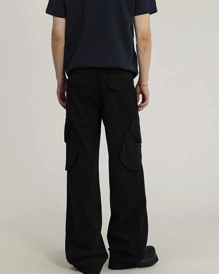 Structured Large-Pocket Cargo Jeans