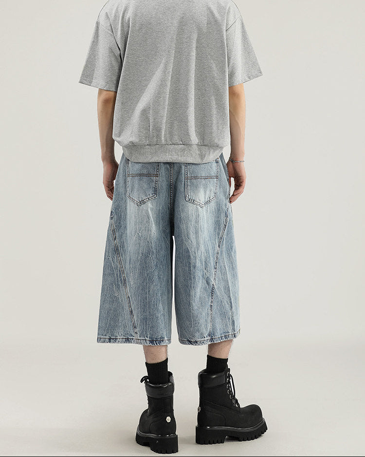 Soft Structure Denim Wide Shorts