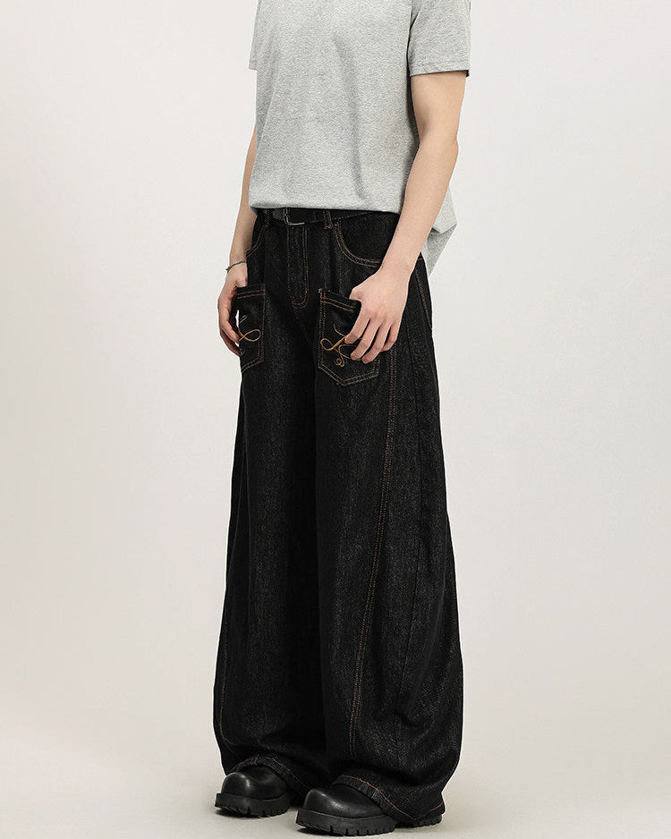 Relaxed Fit Dark Denim Jeans