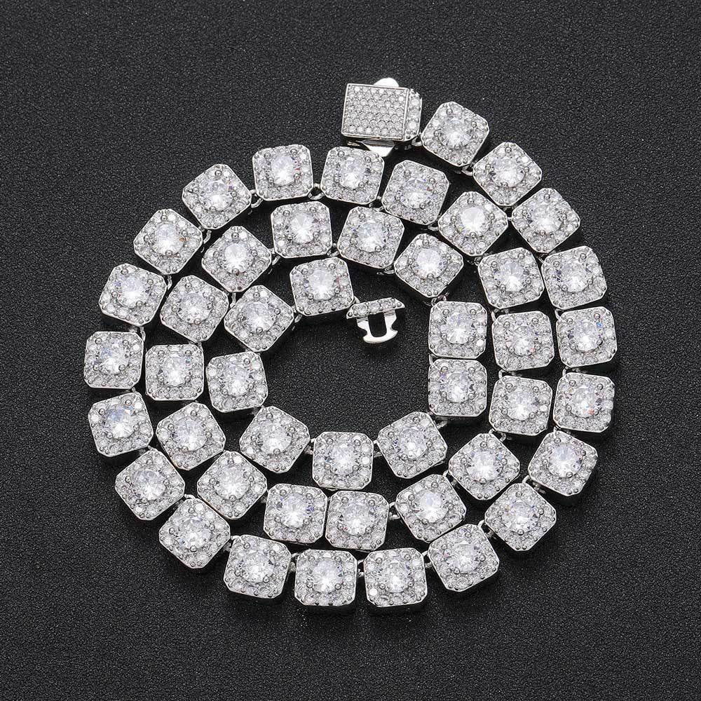 Elite Pavé Square Tennis Chain Necklace