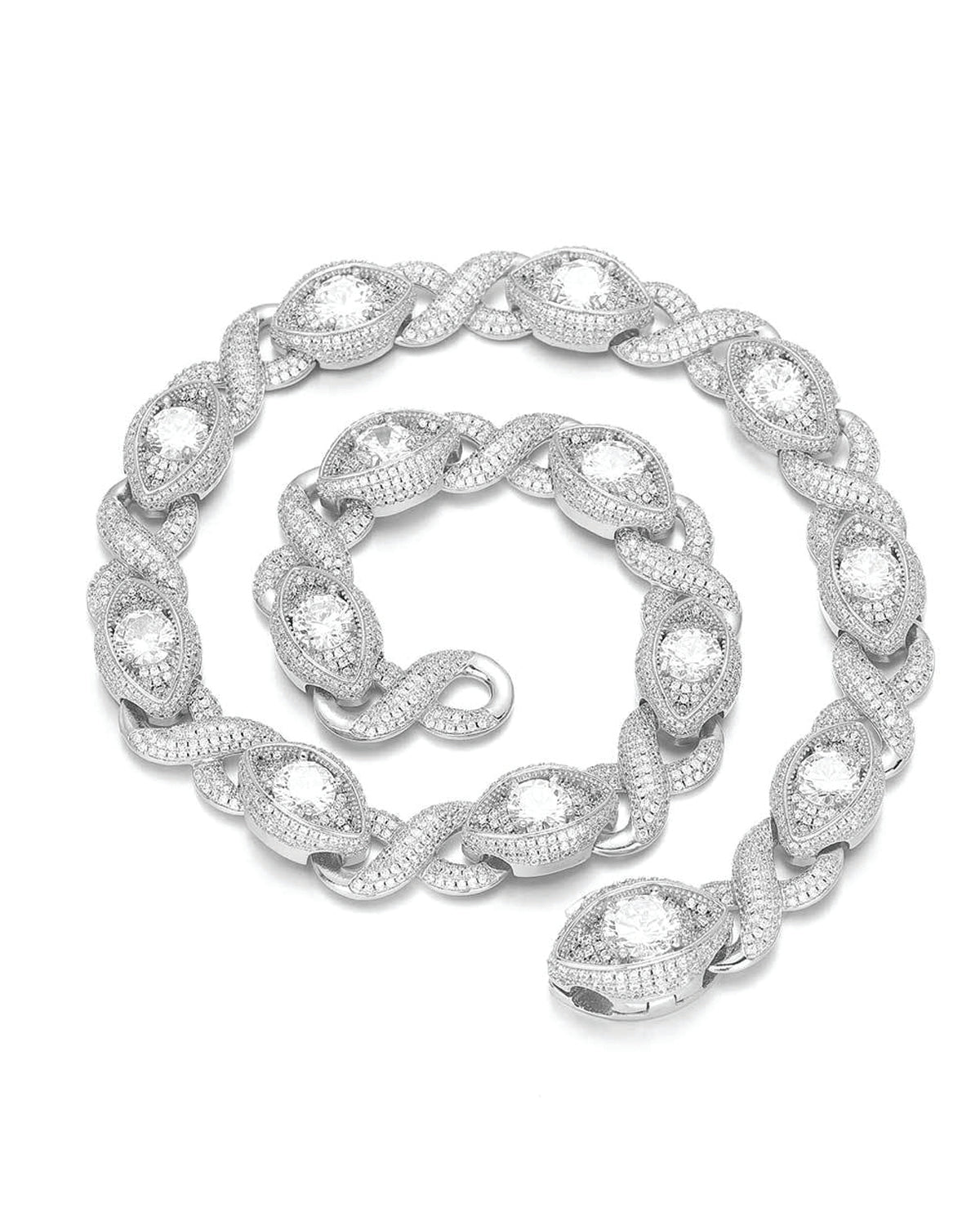 Iced Marquise Link Tennis Chain Necklace