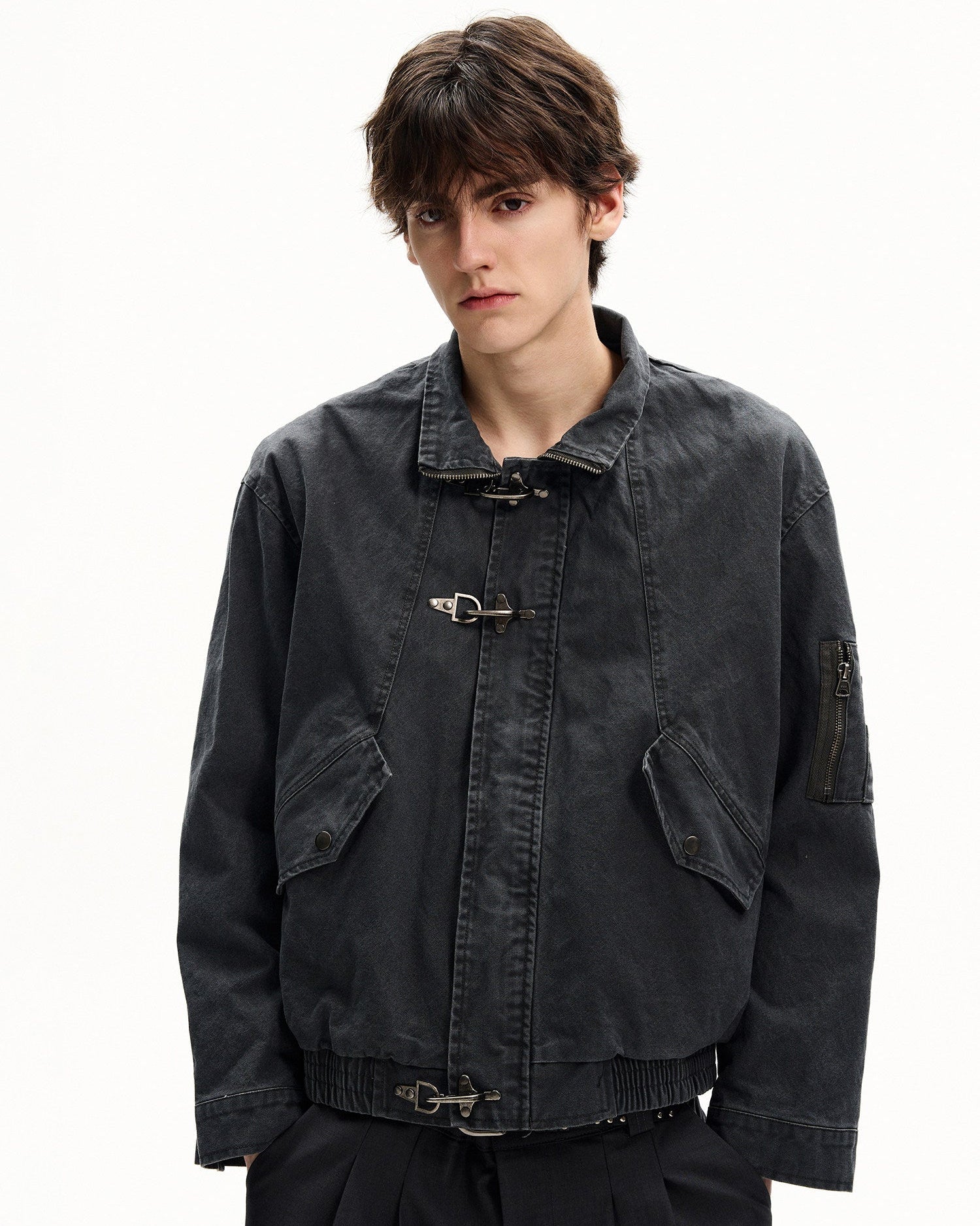 Washed Cotton Twill Buckle Jacket