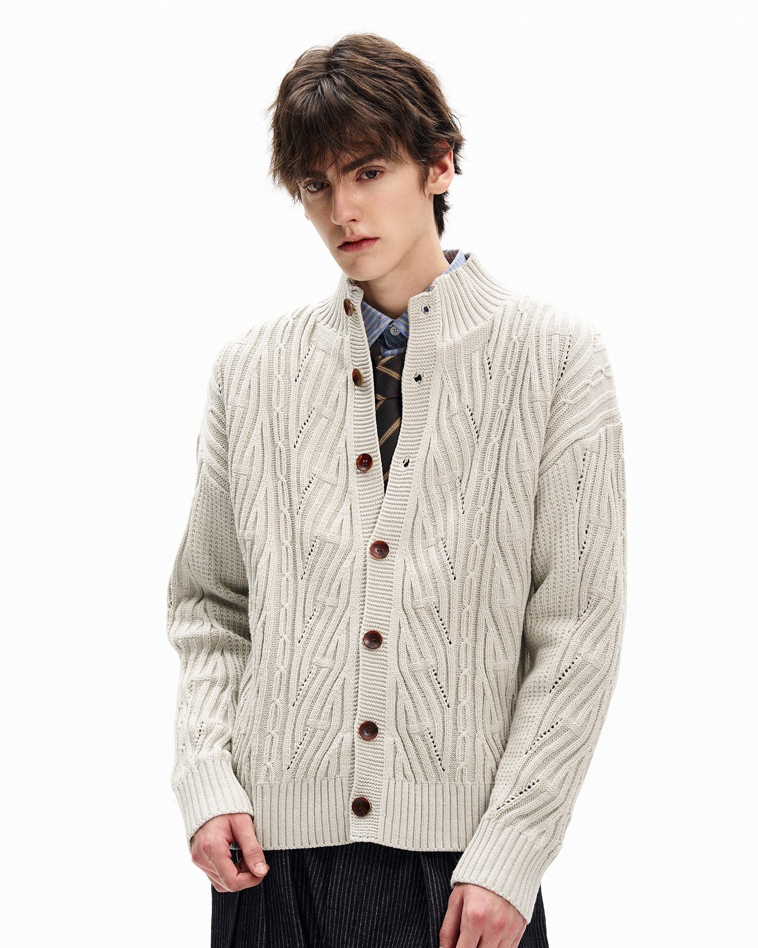 Essential Cable Knit Wool Cardigan