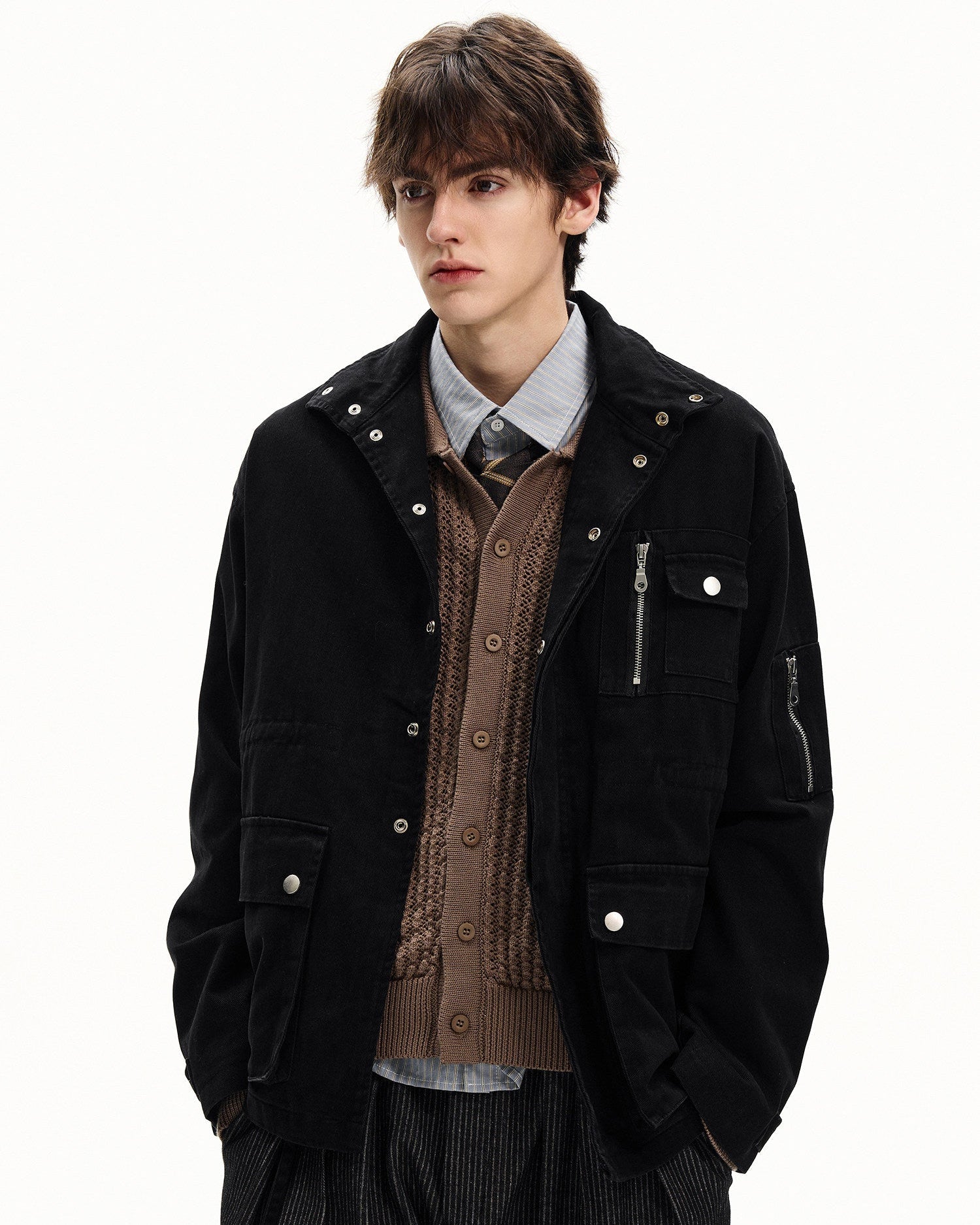 Washed Cotton Utility Field Jacket