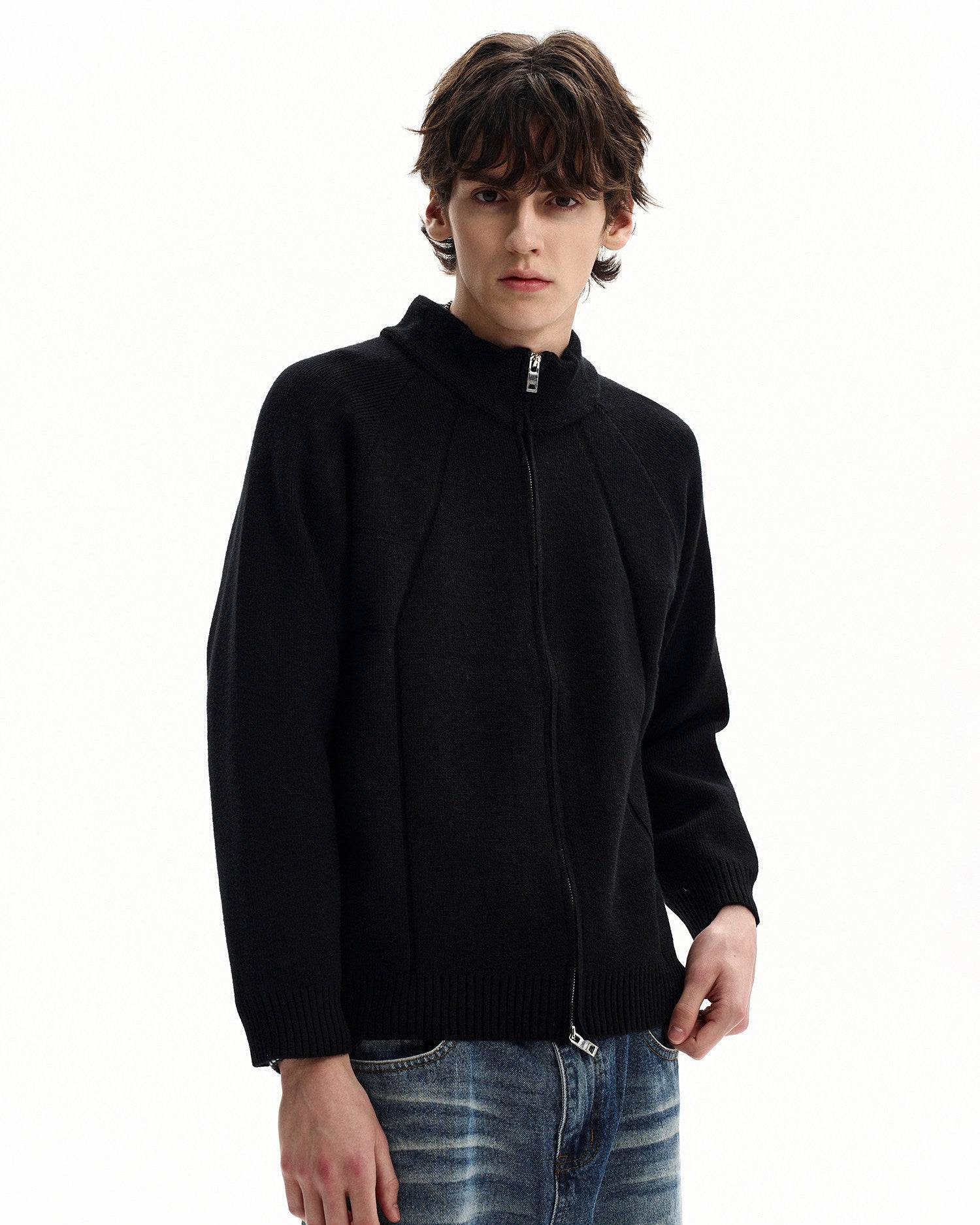 Refined Knit Zip Cardigan