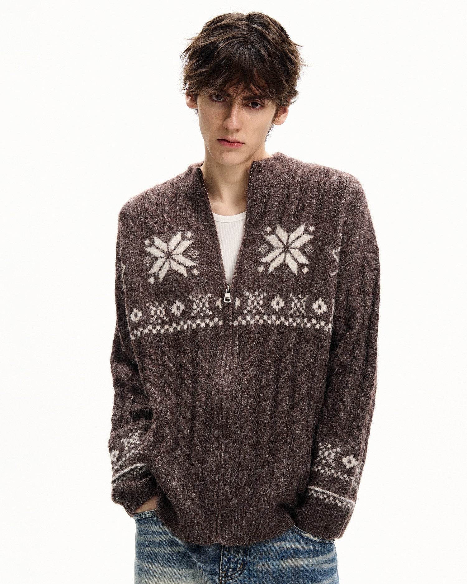 Heritage Knit Zip Cardigan