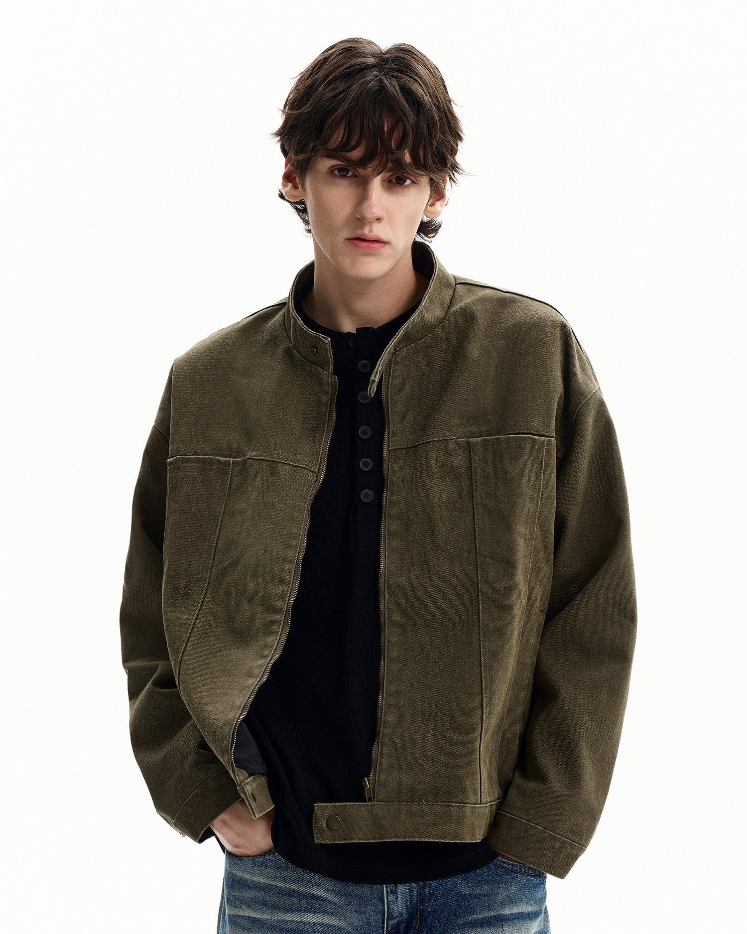 Clean Cut Canvas Zip Jacket
