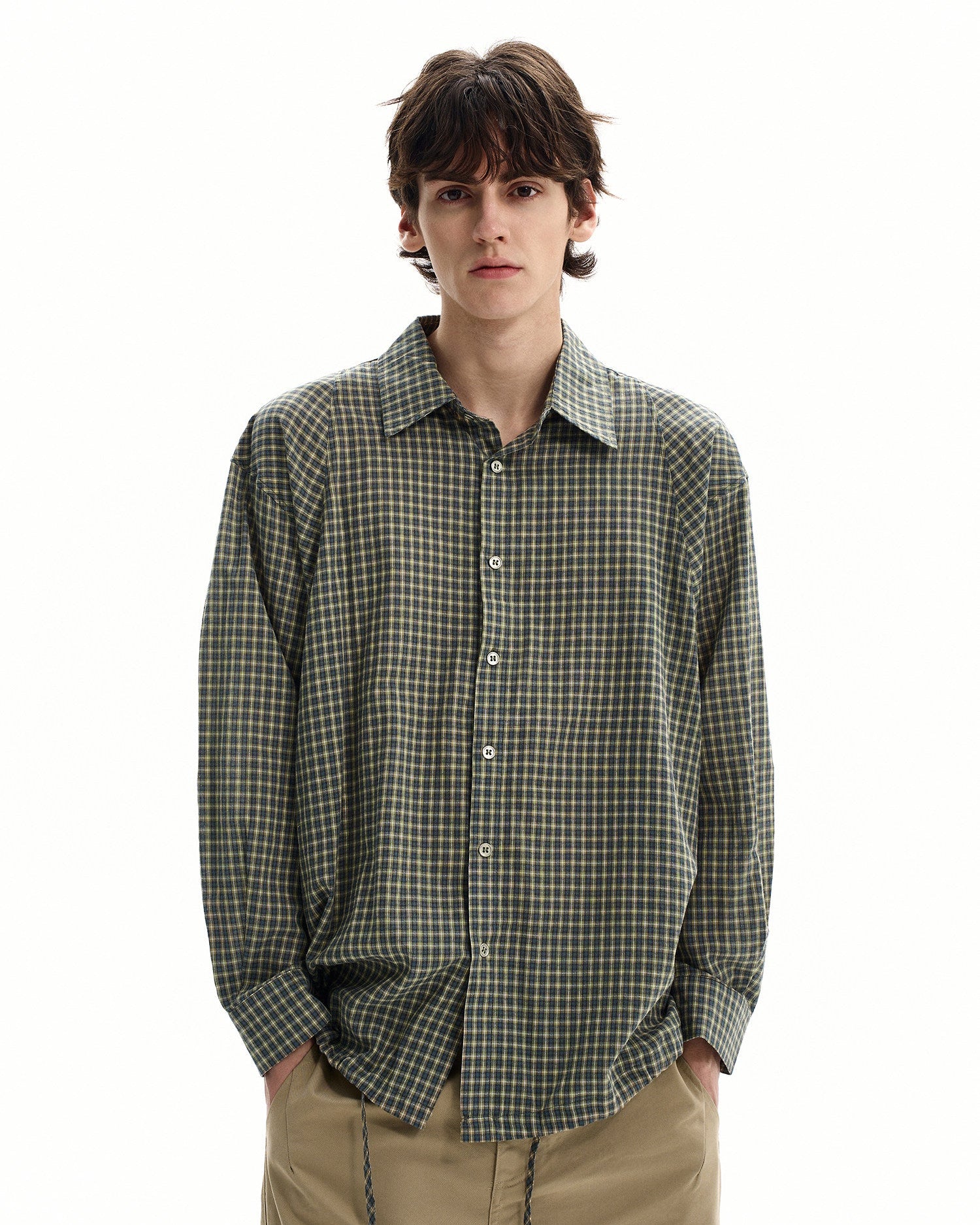 Checkered Loose Fit Cotton Shirt
