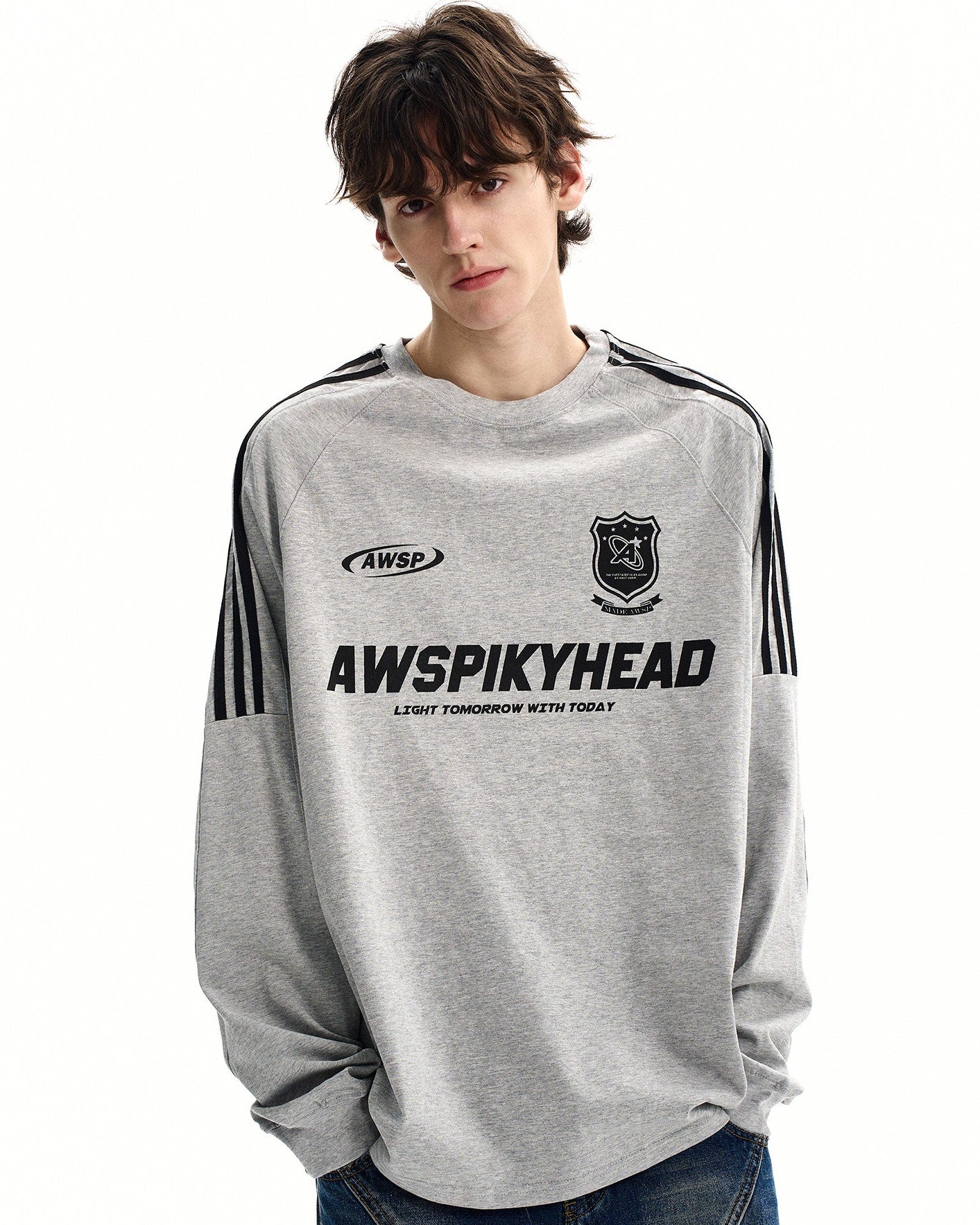 Solid Cotton Blend Crewneck Sweatshirt