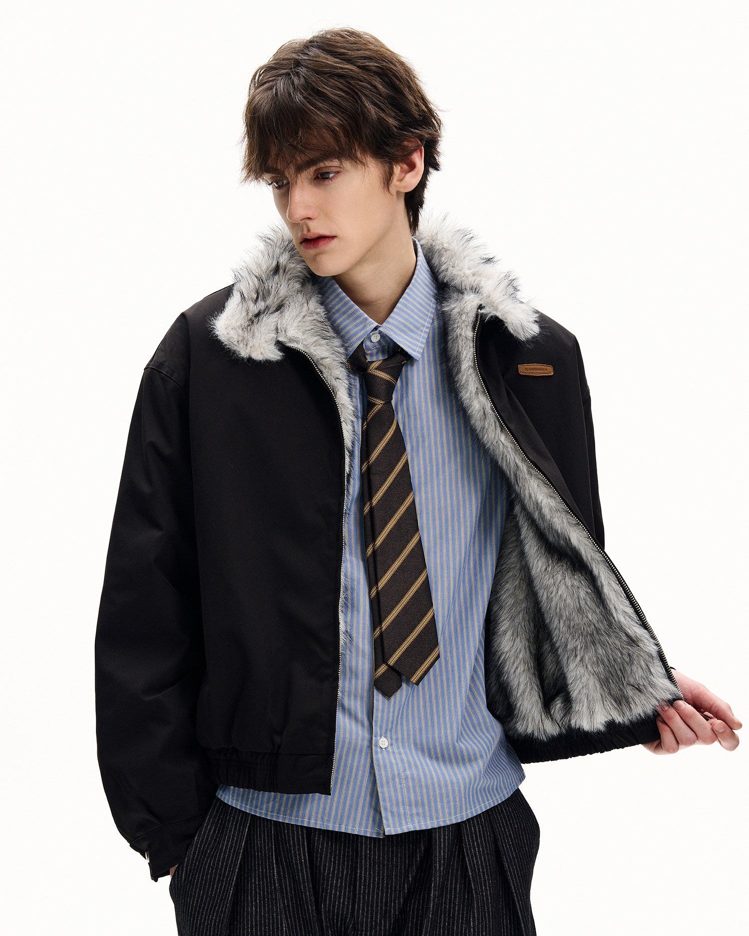 Faux Fur Lined Casual Jacket