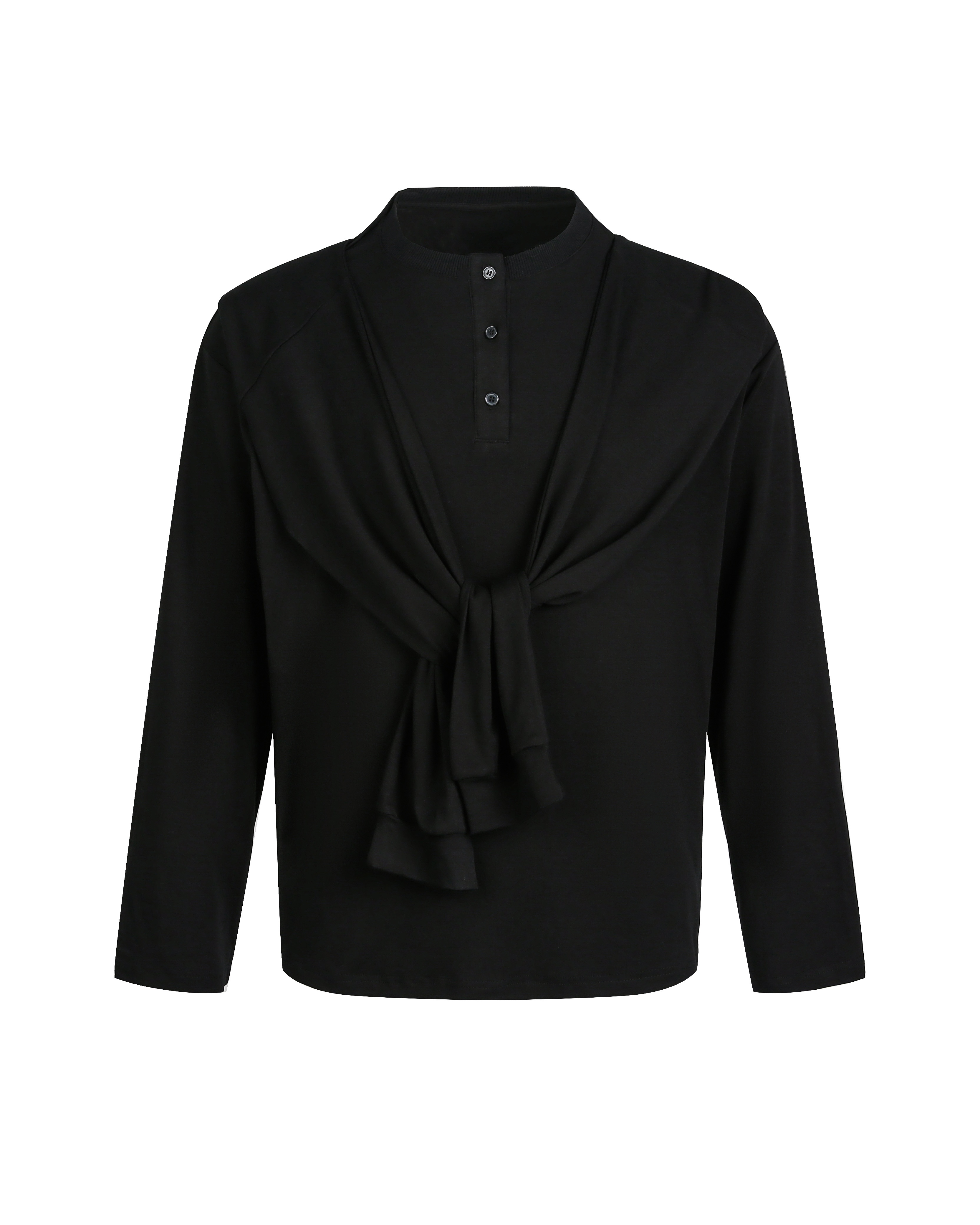 Draped Wrap Long Sleeve Top