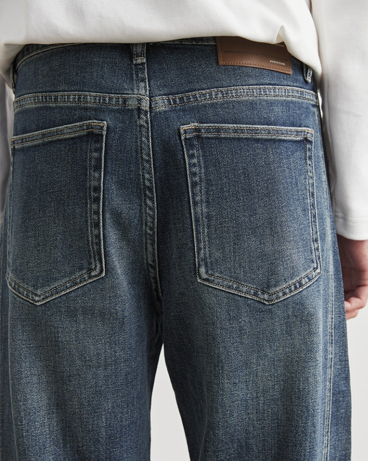 Dark Indigo Vintage Wash Wide-Leg Jeans