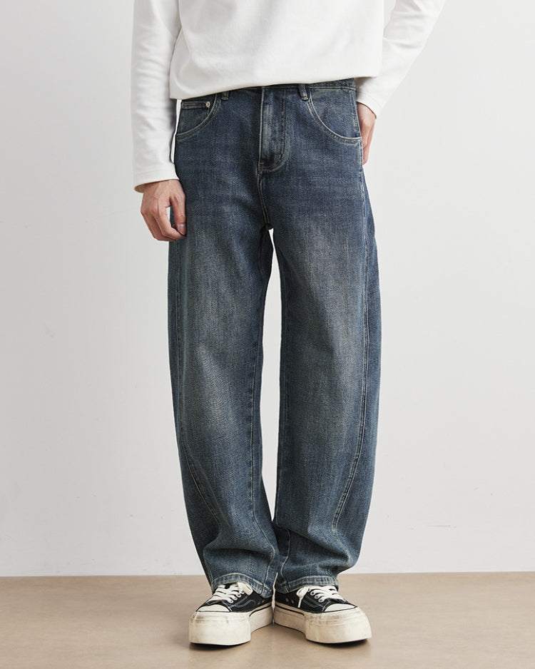 Dark Indigo Vintage Wash Wide-Leg Jeans