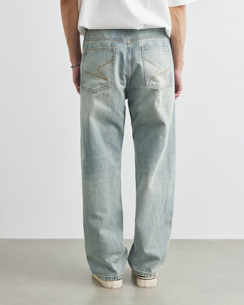 Relaxed Taper Vintage-Wash Jeans