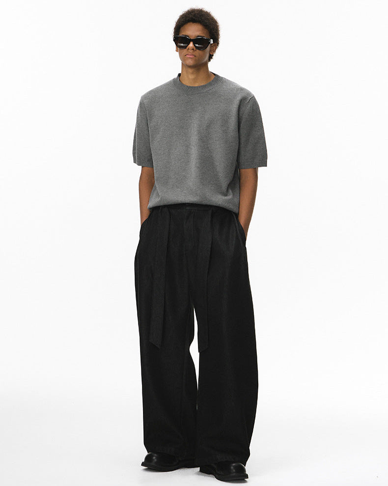 Soft Cozy Short Sleeve Knit T-Shirt
