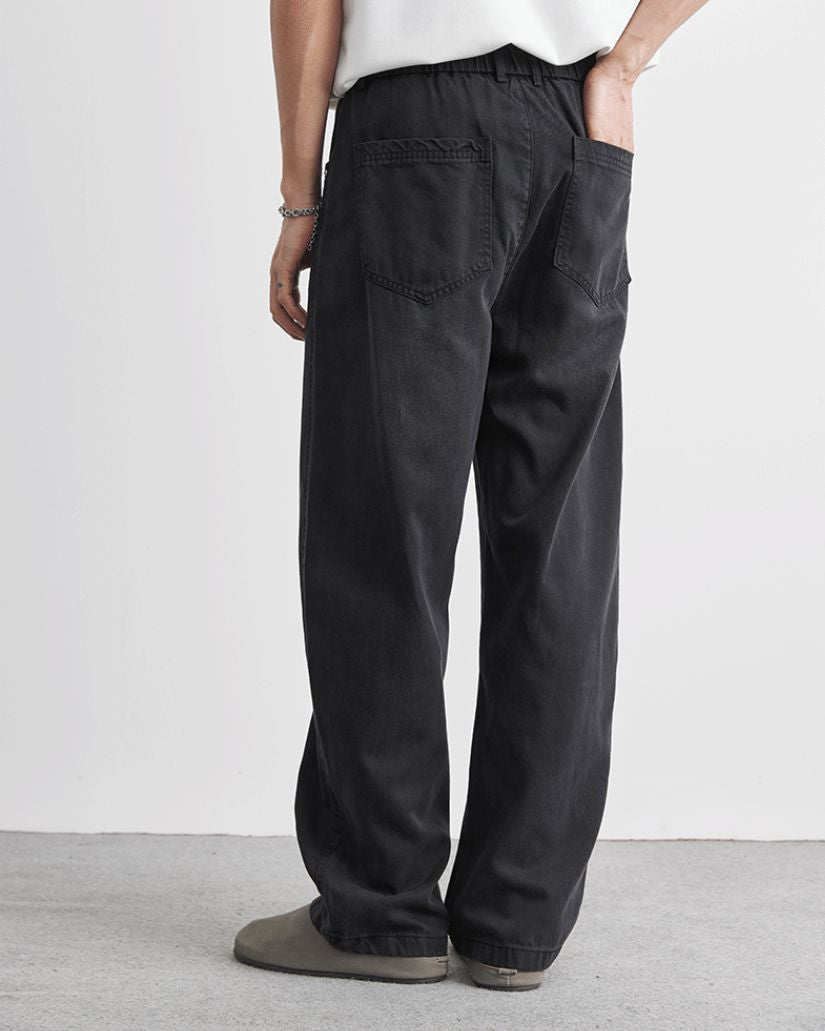 Washed Easy Straight-Leg Denim Jeans