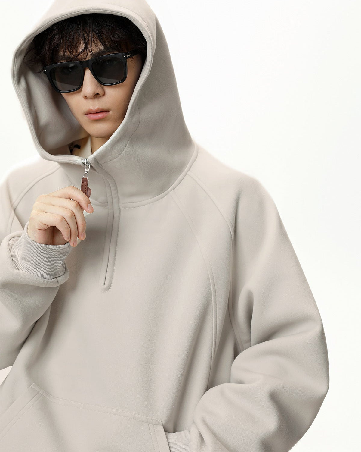 The Sculpted Split Semi-Zip Hoodie