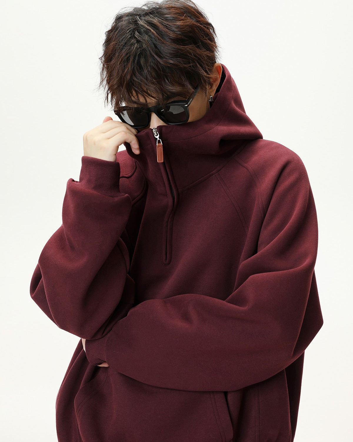 The Sculpted Split Semi-Zip Hoodie
