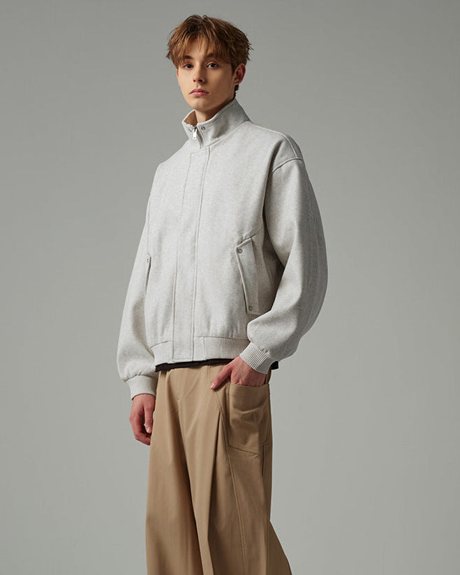 The Veyron Textured Stand Collar Jacket
