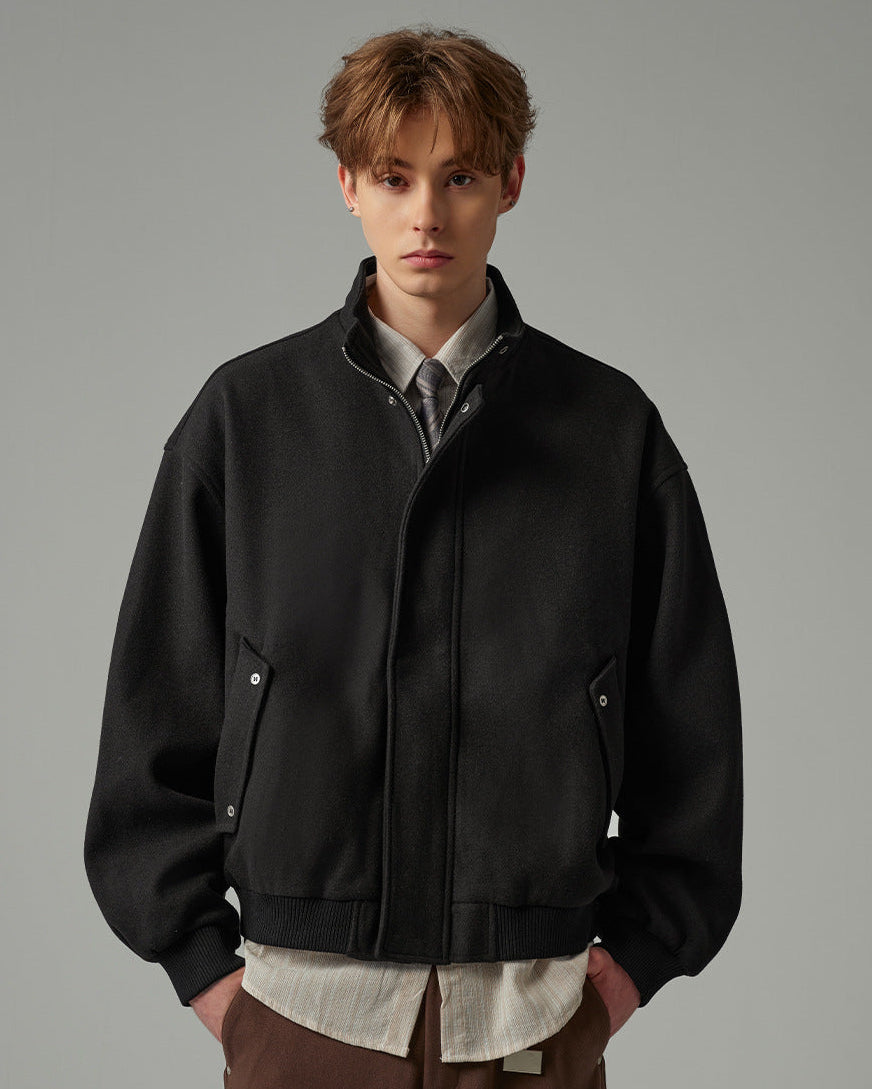 The Veyron Textured Stand Collar Jacket