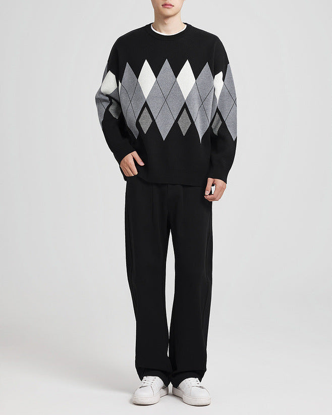 The Diamond Plaid Crew Neck Sweater