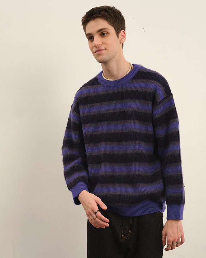 The Retro Colored Striped Campus Style Sweater