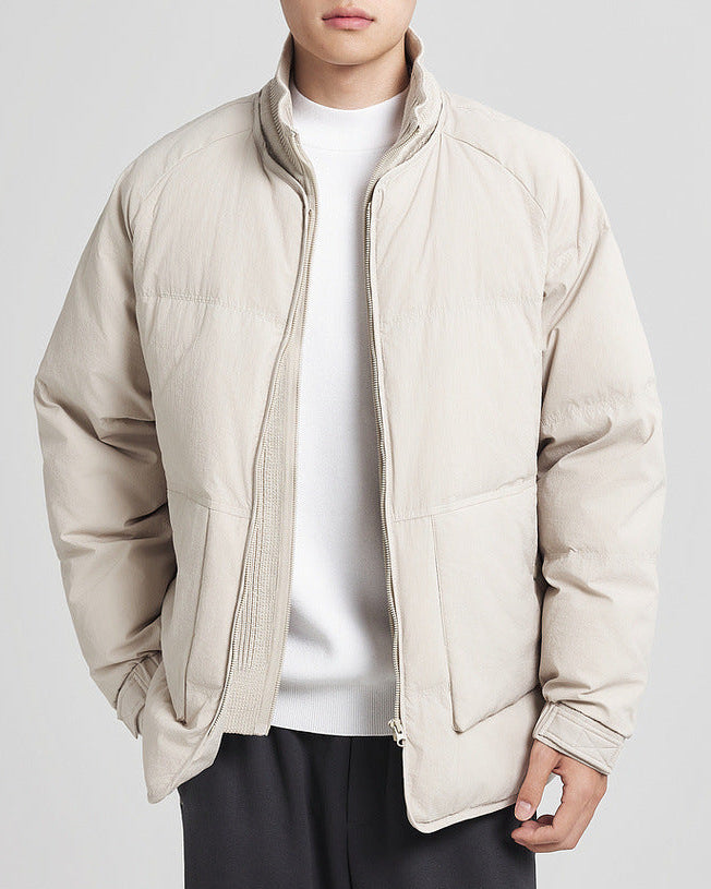 The Double Placket Patchwork Down Jacket