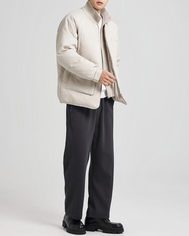 The Double Placket Patchwork Down Jacket