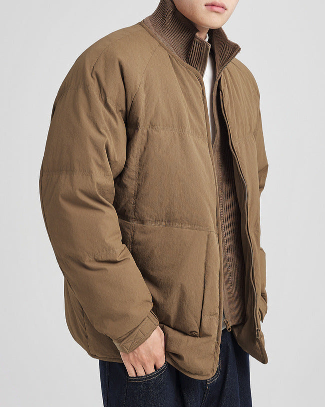 The Double Placket Patchwork Down Jacket