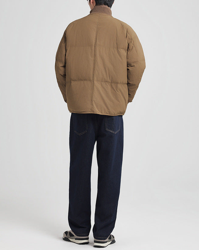 The Double Placket Patchwork Down Jacket