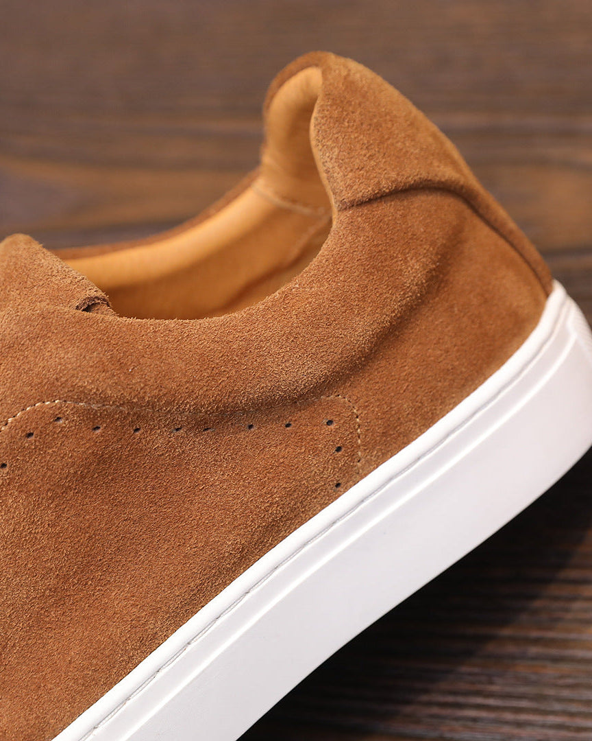 The Softey Suede Low Sneakers - Tangerine