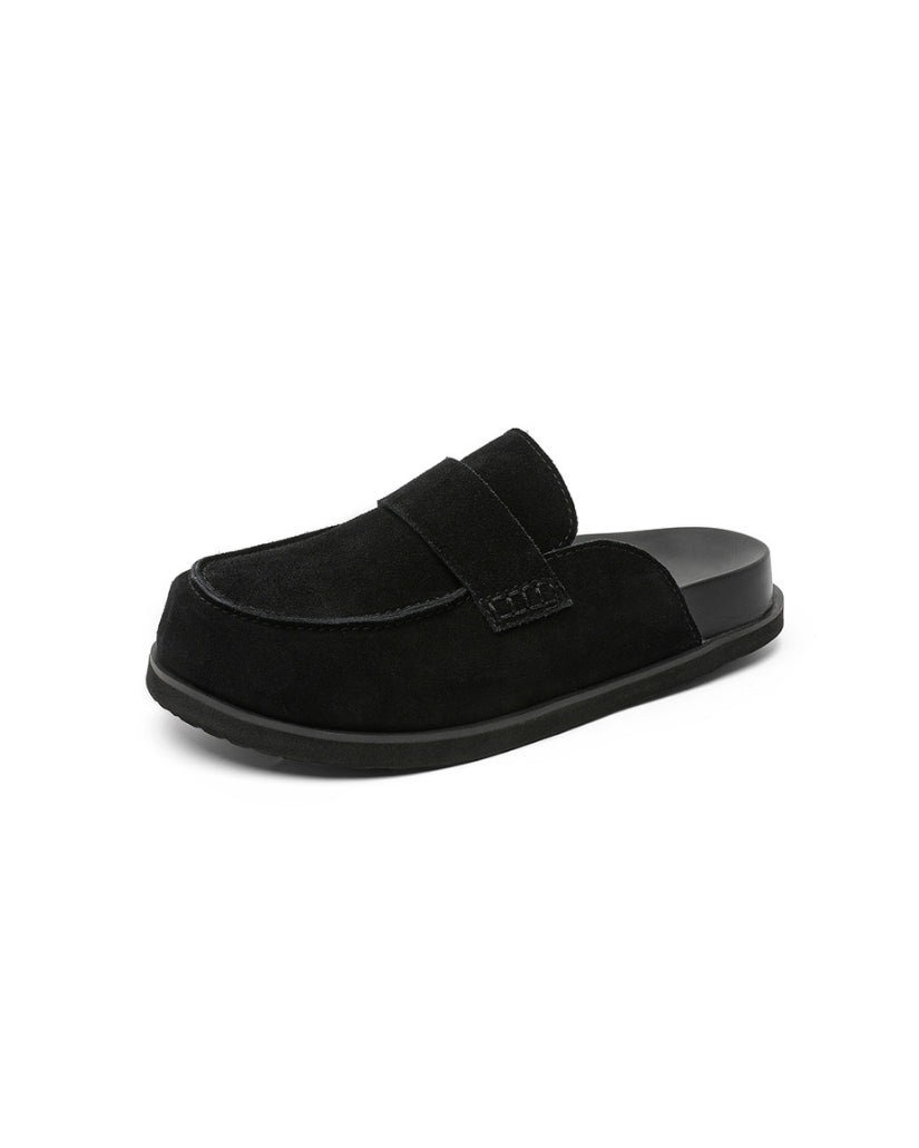 Suede Mule Loafers