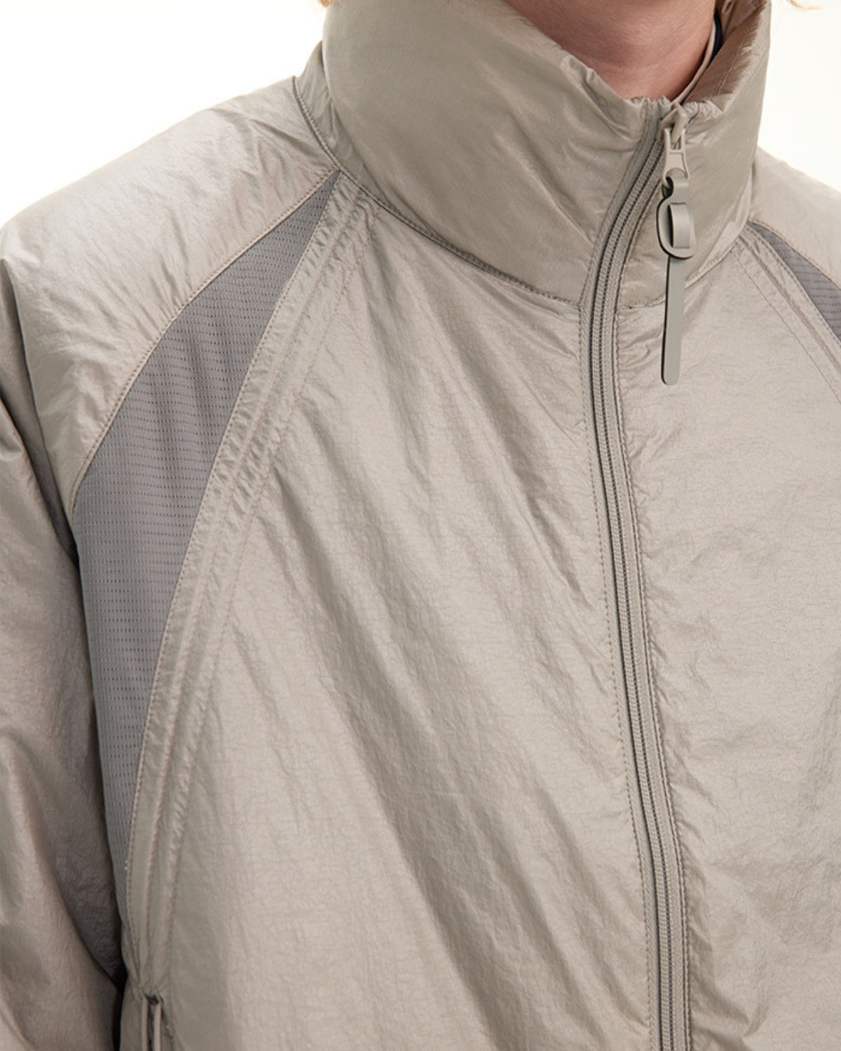 High-Neck Windbreaker Jacket