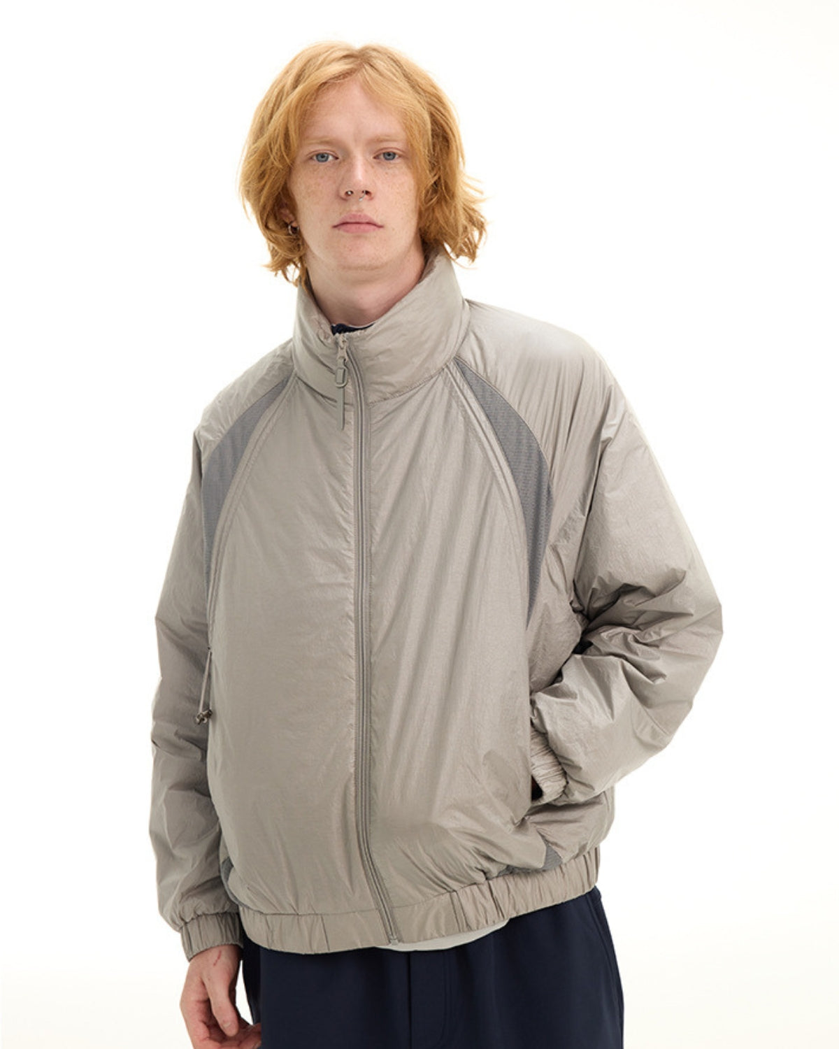 High-Neck Windbreaker Jacket