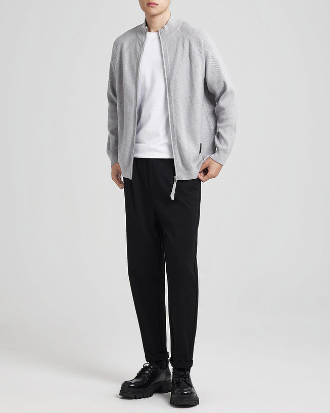 Spliced Pit Texture Knit Cardigan
