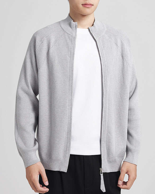 Spliced Pit Texture Knit Cardigan