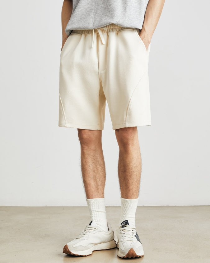 Wide Relaxed Jogger Shorts with Drawstrings