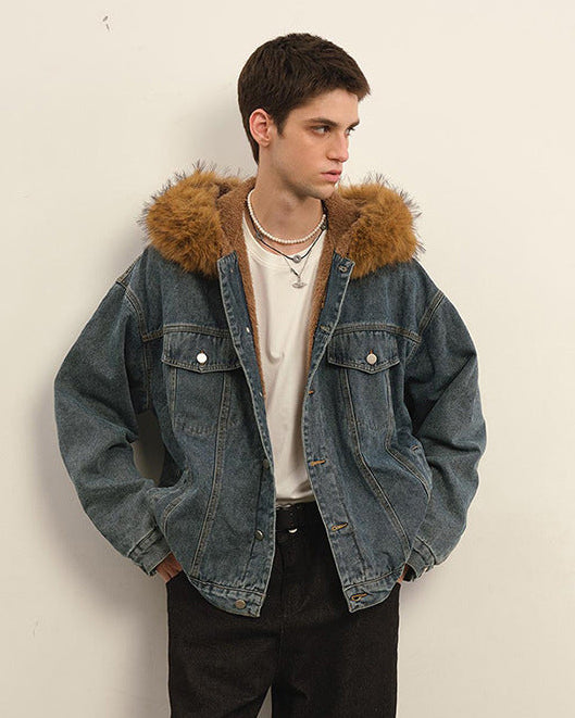 The Stoneveil Vintage Lambhair Denim Jacket