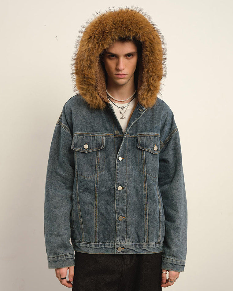 The Stoneveil Vintage Lambhair Denim Jacket