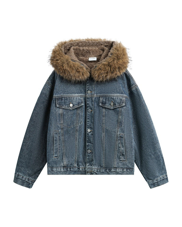 The Stoneveil Vintage Lambhair Denim Jacket
