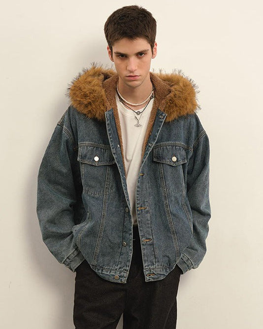 The Stoneveil Vintage Lambhair Denim Jacket