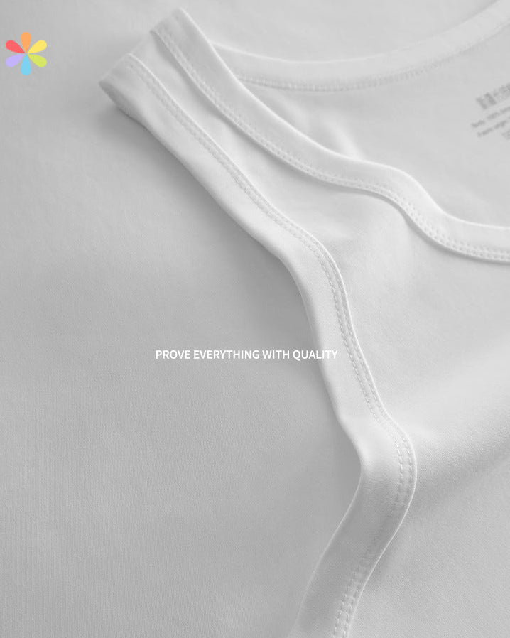 The Light Luxury Pima Cotton Ice Silk Sleeveless T-Shirt